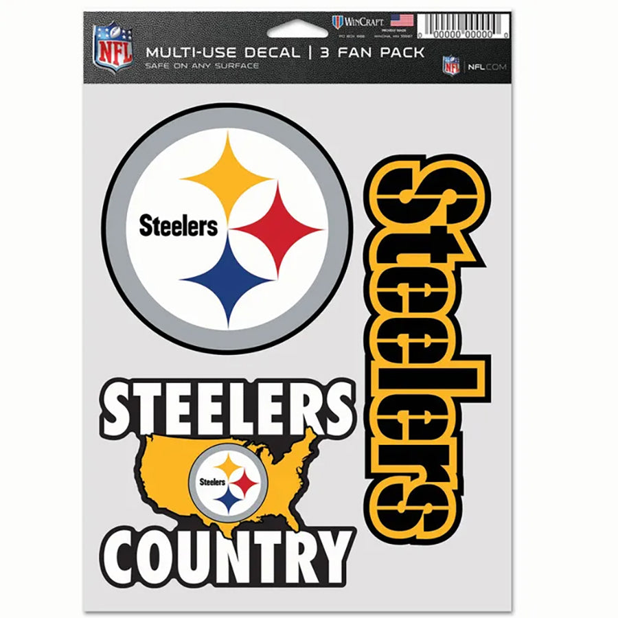 Pittsburgh Steelers Multi Use Decal | 3 Fan-Pack