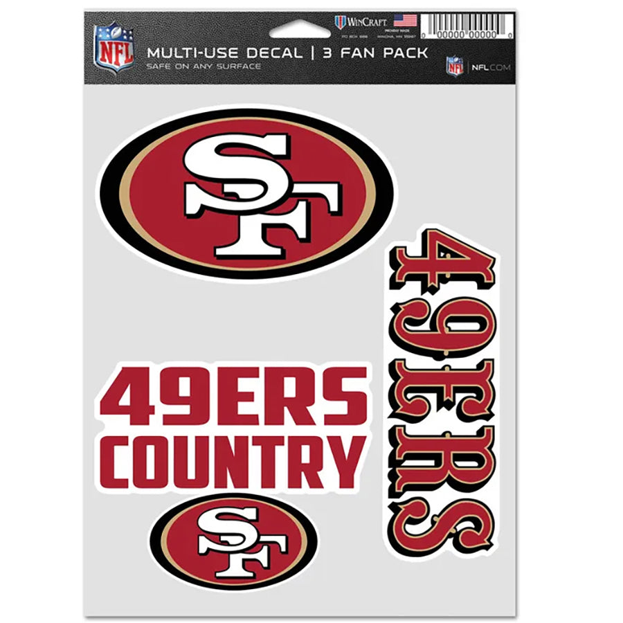 San Francisco 49ers Multi Use Decal | 3 Fan-Pack