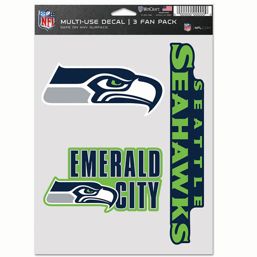 Seattle Seahawks Multi Use Decal | 3 Fan-Pack