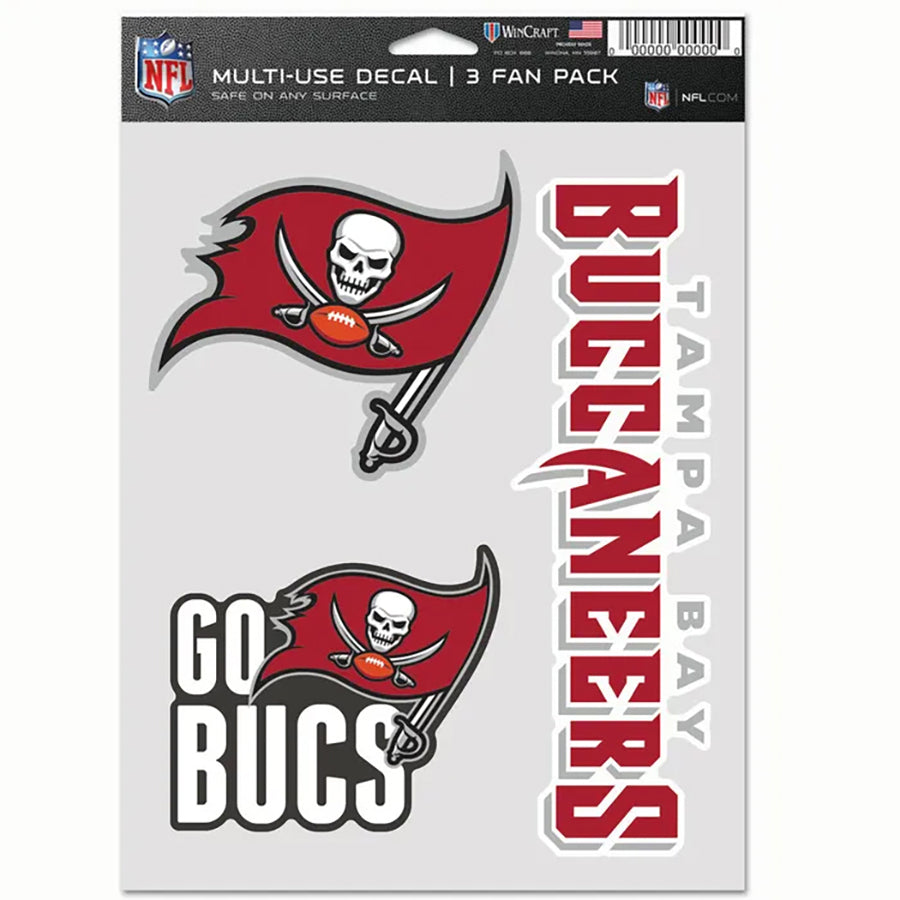 Tampa Bay Bucs Multi Use Decal | 3 Fan-Pack