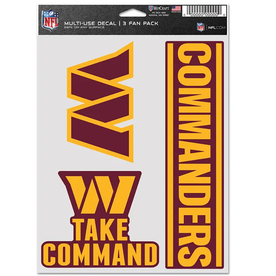 Washington Commanders Multi Use Decal | 3 Fan-Pack