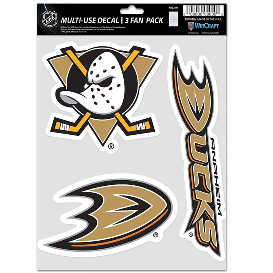 Anaheim Ducks Multi Use Decal | 3 Fan-Pack