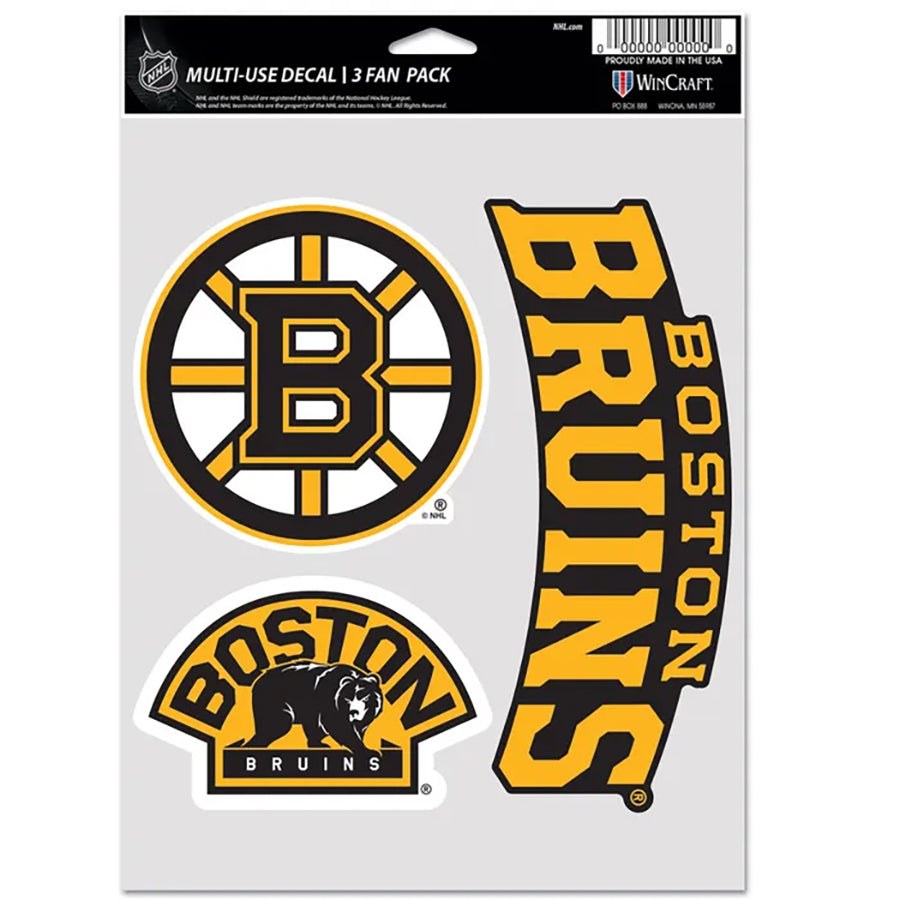 Boston Bruins Multi Use Decal | 3 Fan-Pack