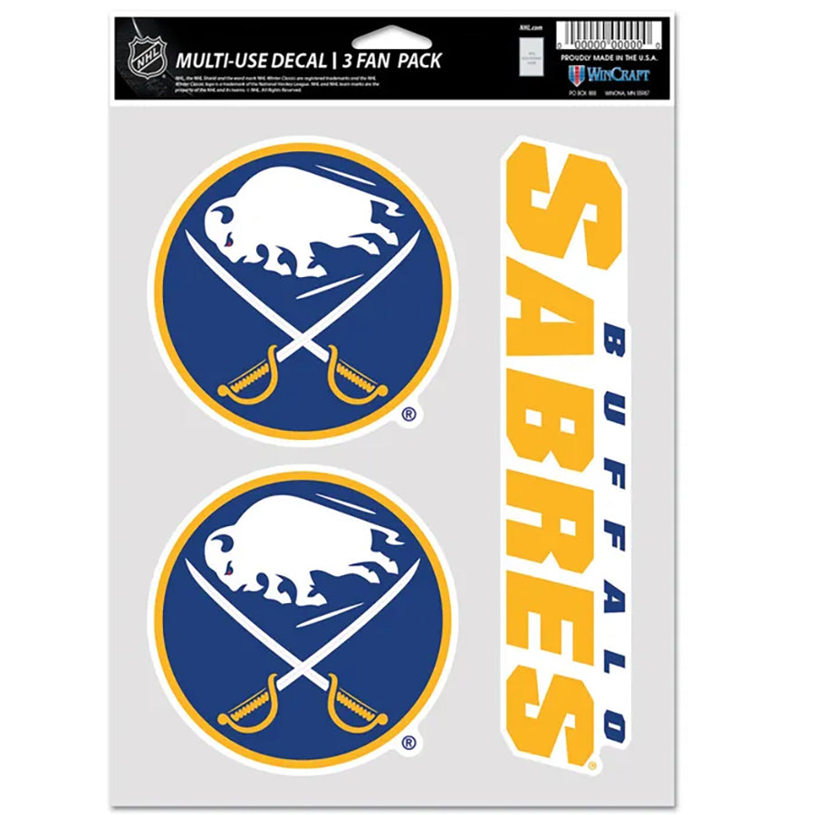 Buffalo Sabres Multi Use Decal | 3 Fan-Pack