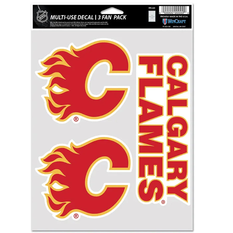 Calgary Flames Multi Use Decal | 3 Fan-Pack
