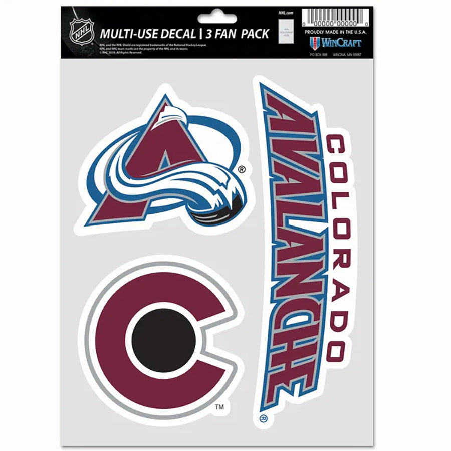 Colorado Avalanche Multi Use Decal | 3 Fan-Pack