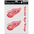 Detroit Red Wings Multi Use Decal | 3 Fan-Pack