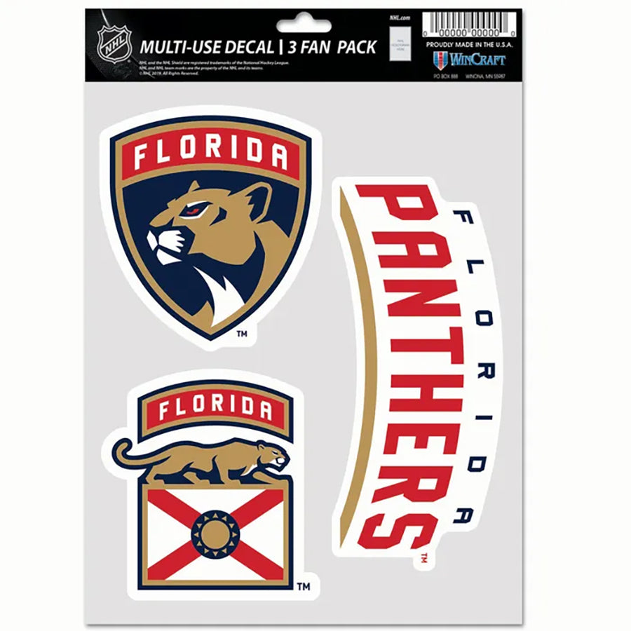 Florida Panthers Multi Use Decal | 3 Fan-Pack