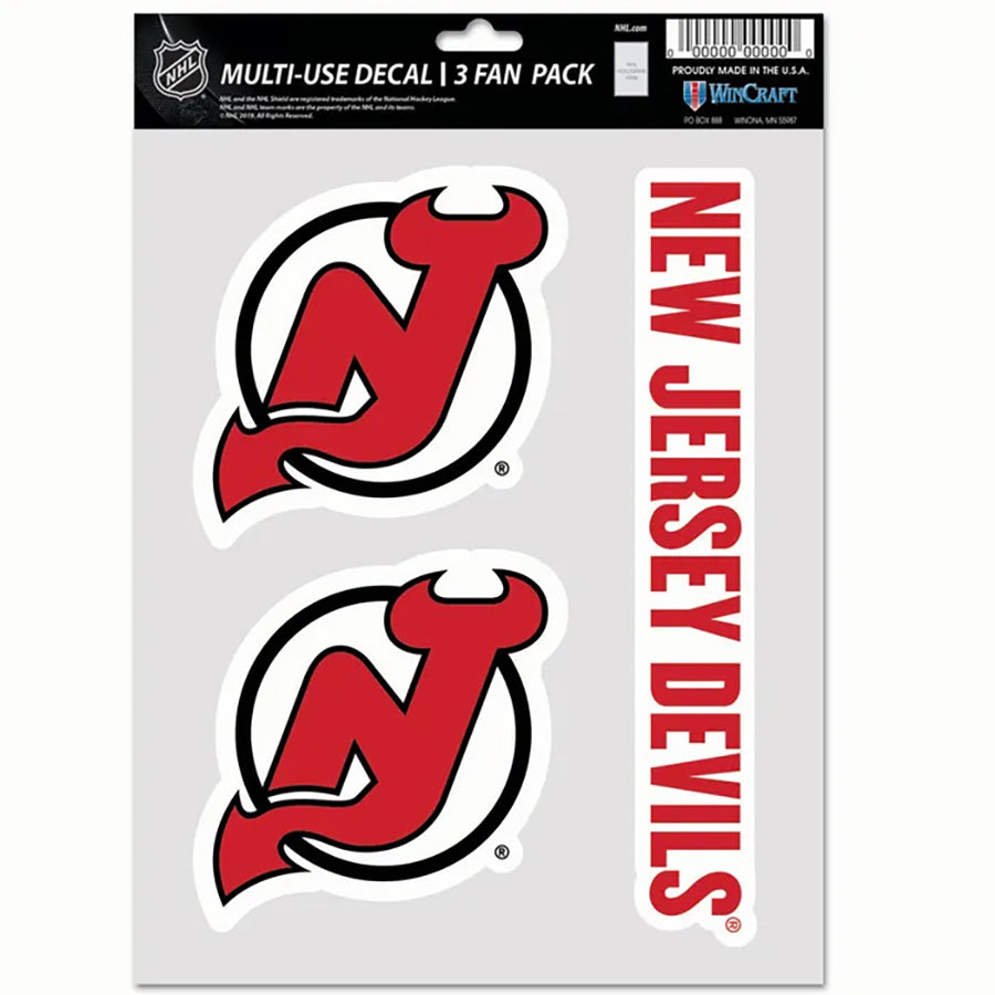 New Jersey Devils Multi Use Decal | 3 Fan-Pack