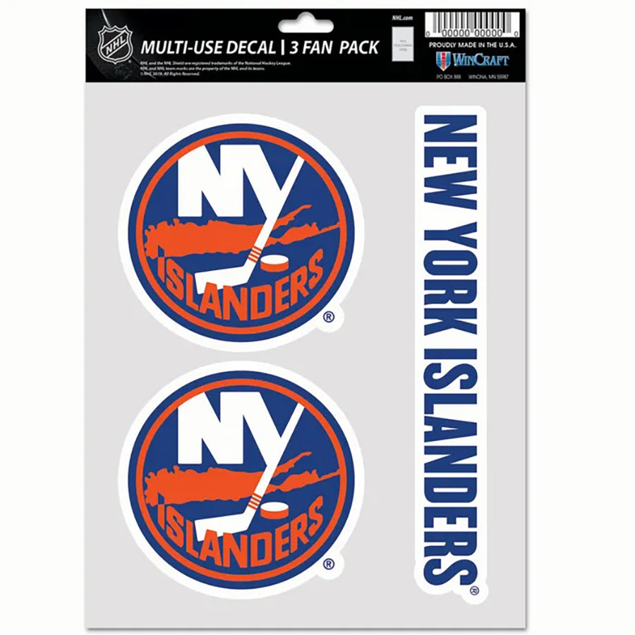 New York Islanders Multi Use Decal | 3 Fan-Pack