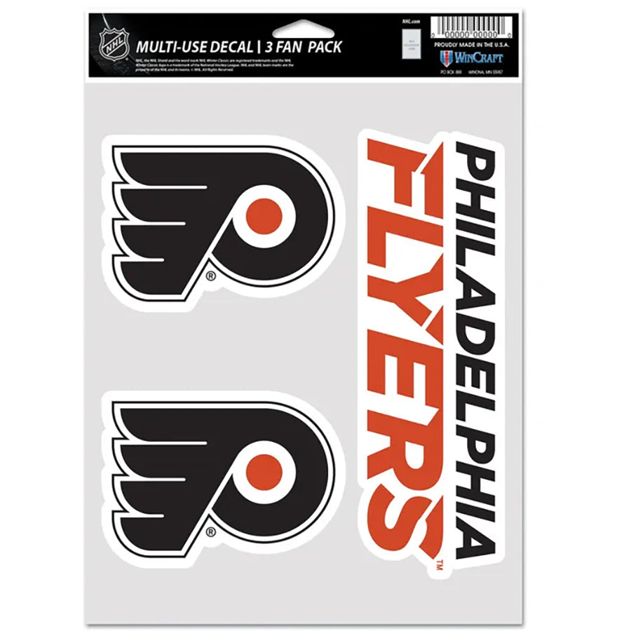 Philadelphia Flyers Multi Use Decal | 3 Fan-Pack