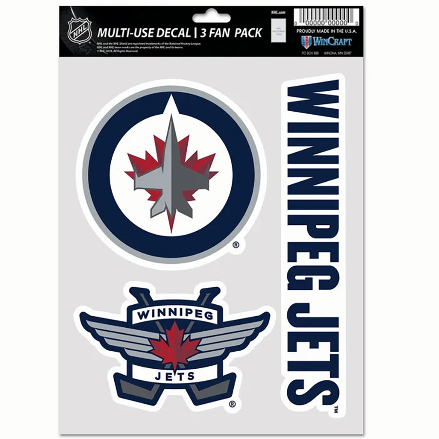 Winnipeg Jets Multi Use Decal | 3 Fan-Pack